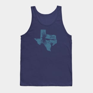 Texas Vintage Distressed Fly Fishing State Map Tank Top